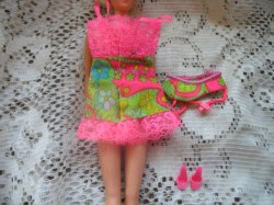BARBIE DOLL #1821 COMPLETE  HOT PINK UNDERLINERS TEDDY, GARTER BELT, PINK MULE SHOES